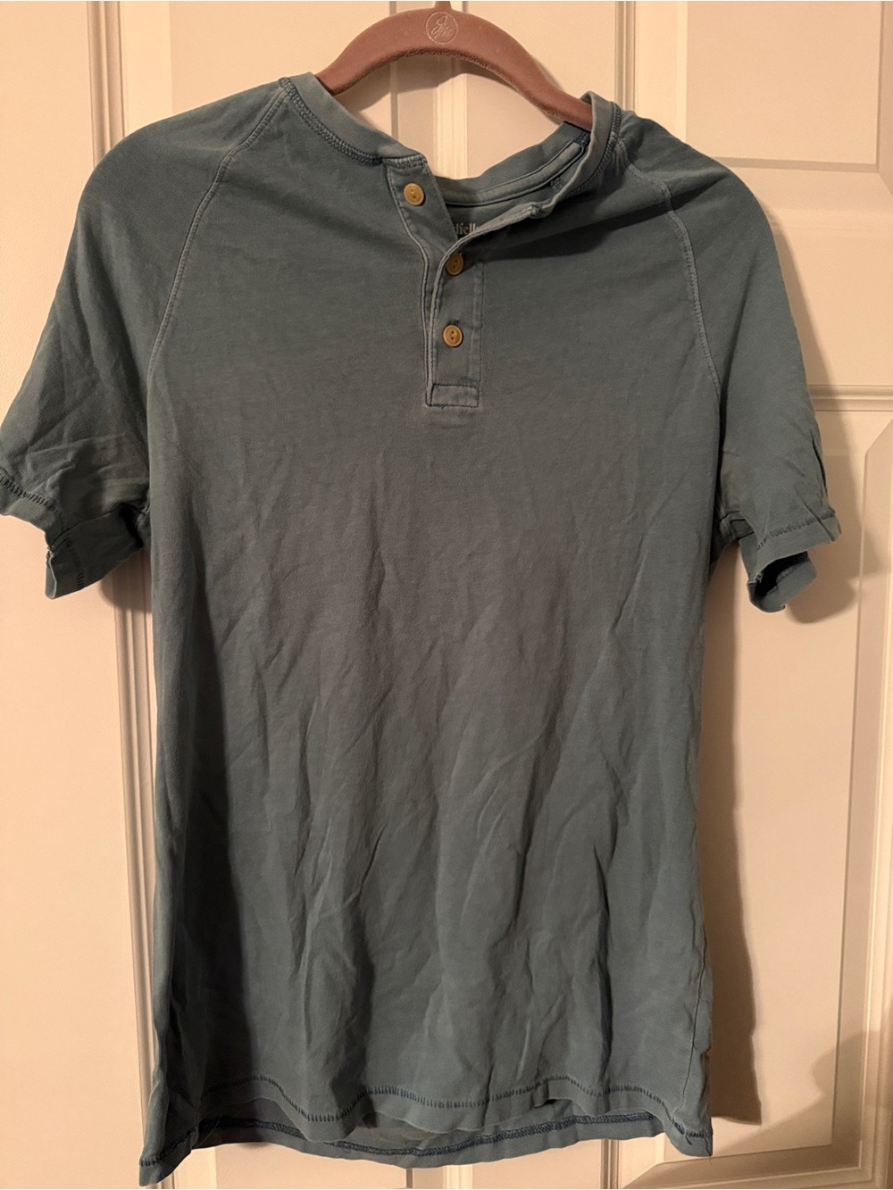 Goodfellow & Co Short Sleeve Henley in Slate Blue
